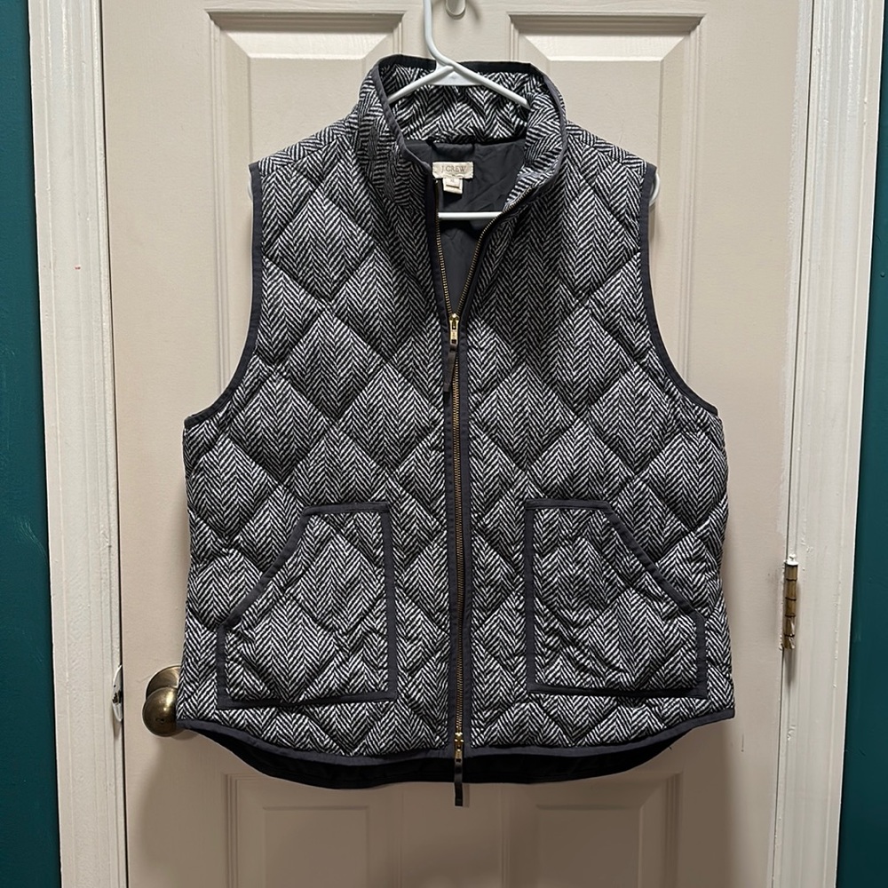 J Crew Factory Gray Herringbone Vest